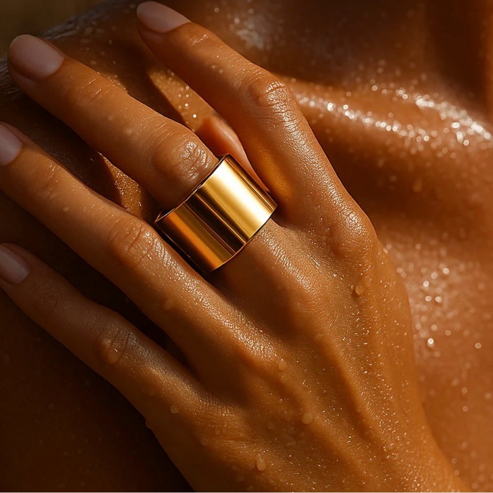 Ellie Vail Gold Wide Duke Ring - US 7
